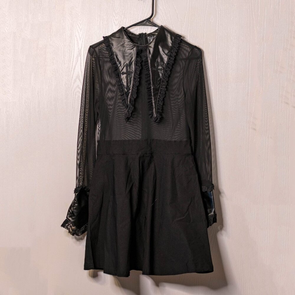 Killstar Black Gothic Mesh Midi Dress